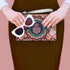 Orange Hamsa Wristlet Handbag